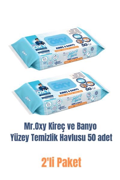 MR.OXY Kireç Ve Banyo Yüzey Temizlik Havlusu 50 Adet 2 'li paket