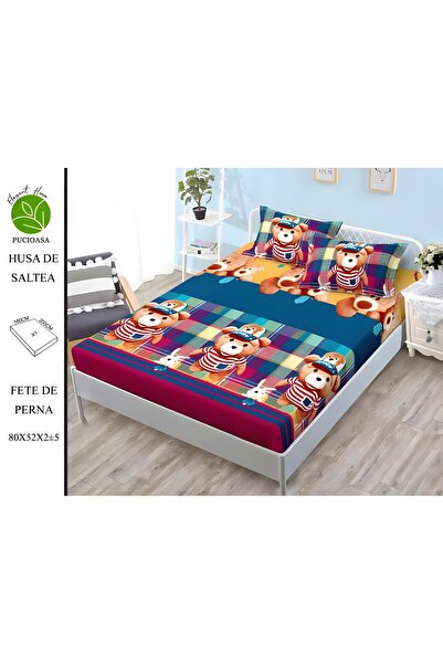 naniland.ro Husă de Pat Finet 2 Persoane 3 Piese cu Elastic 180x200 cm, Model...