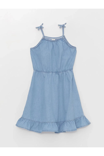 LC Waikiki Girl's Square Collar Jean Dress