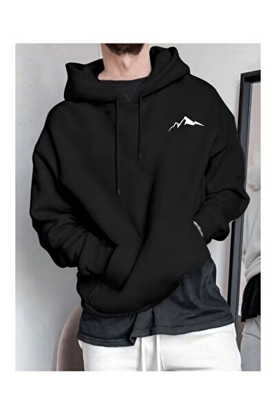 ZİYMO Men's Hooded Printed Relaxed Fit Sweatshirt