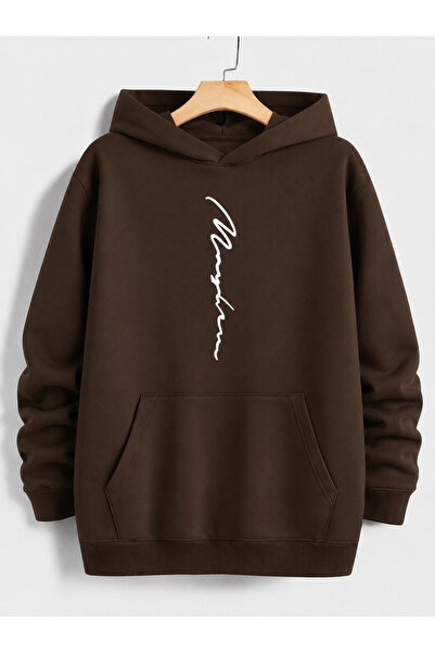 ZİYMO Unisex Hooded Printed Relaxed Fit Sweatshirt