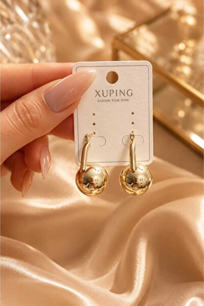 XUPING JEWELRY Xuping Paslanmaz Kararmaz 14 Ayar Altın Kaplama Şık Küpeler