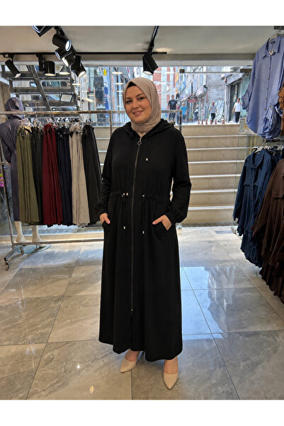 narven Çilek kumaş büyük beden seyyar kapşon çift cebli tesettür tunik