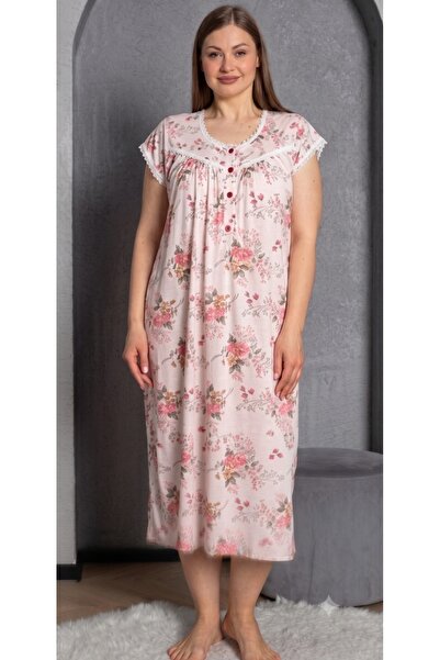 Kuryıldız Short Sleeve 100% Cotton Combed Cotton Summer Floral Patterned Atın...