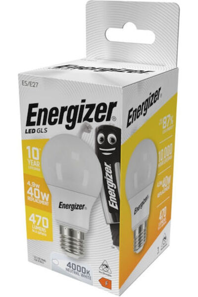Energizer Λάμπες LED 4.9W για ντουί E27 Λευκό 470lm 5 τεμάχια Κωδικός: 04.008...