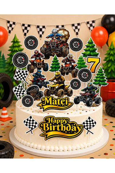 Dulciurim by Loredana Ciulei topper ATV OFF ROAD plastificate set 20 bucăți