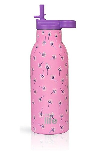 Ecolife Μεταλλικό Θερμός Ροζ Πικραλίδα 550ml