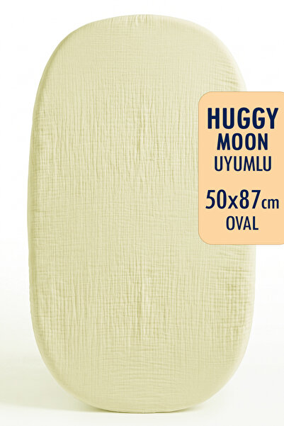 Soho Organics Huggy Moon Uyumlu (OVAL) Lastikli Çarşaf - 50 x 87 cm Oval Müsl...