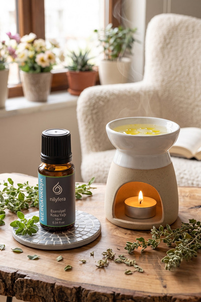 nilyfera Premium Mercanköşk Esansiyel Koku Yağı 10 ml - Buhurdanlık, Difüzör, Çamaşır, Mum ve Temizlik Esansı