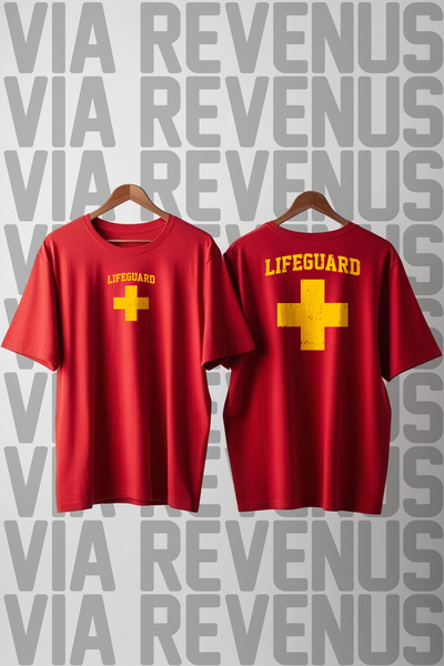 Vordevia Μπλουζάκι Lifeguard/Cankurtaran με στάμπα μπροστά και πίσω, μεγάλη γ...