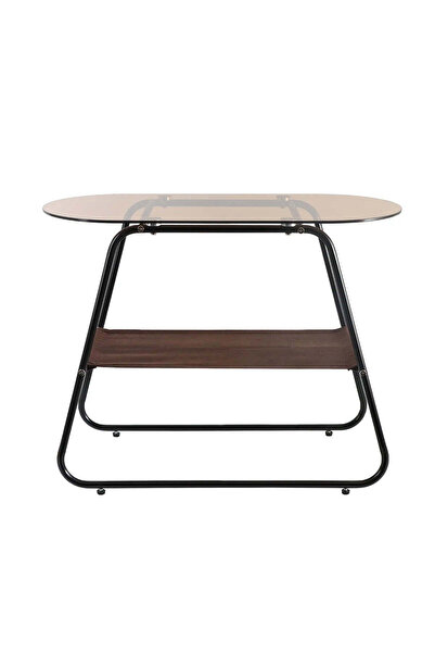 China Dorene Glass Service Table 50X28X60 cm Gold and Black