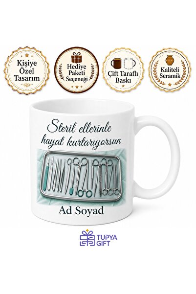 Tupya Gift Ameliyathane Hemşiresine Steril Ortam Cerrahi Alet Tepsisi Kupa Ba...