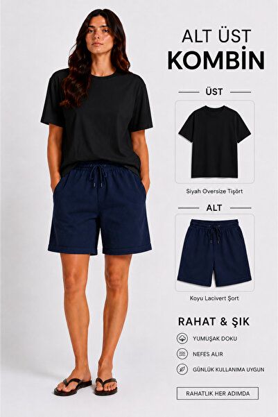 JULİA MODA Women's Shorts-T-Shirt Set Breathable Lightweight Fabric Maximum C...