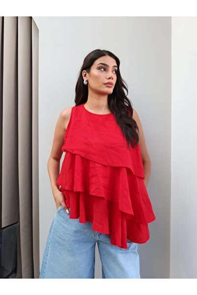 ESRAHELVACI Ruffle Chiffon Blouse