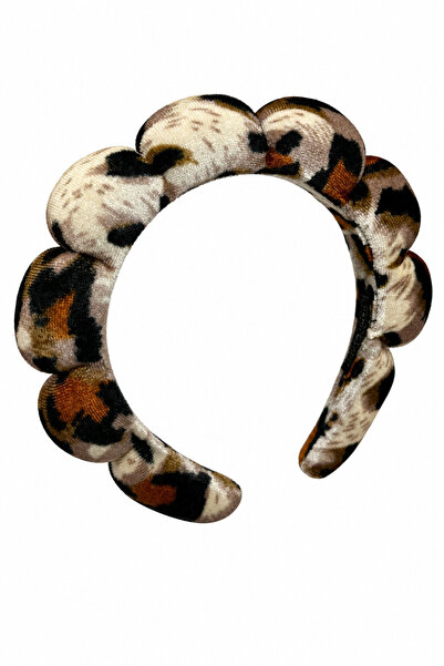 Jack Ferrero Trendy Leopard Patterned Fluffy Velvet Fabric Hair Band Crown Ac...