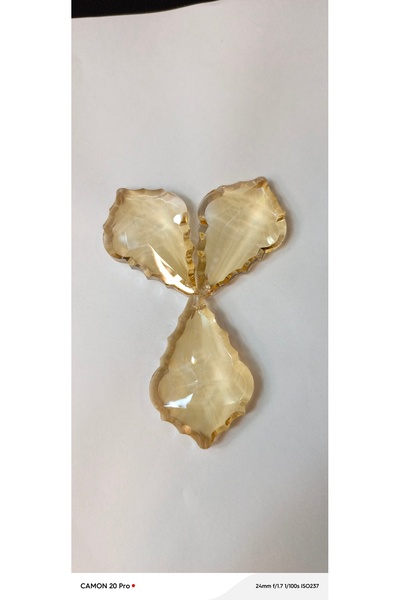 ADA AVİZE 3 ADET Büyük Paraşüt Bal Kristal Avize Taşı (boyu 6,5 cm, eni 4 cm)