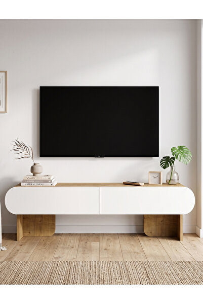 Skandi homeworks Mono 120 cm Minimal TV Ünitesi Kapaklı Konsol TV Sehpası