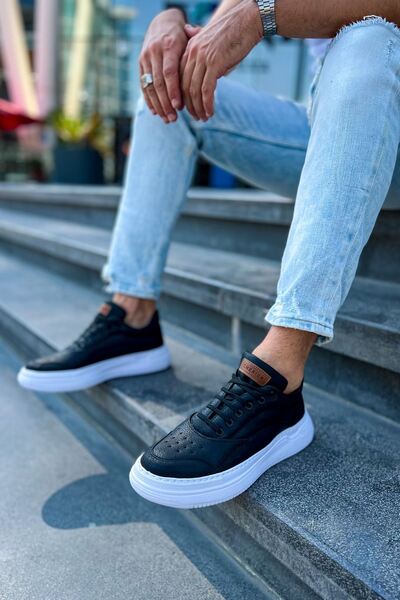 pabucmarketi Lace-Up Men's Sports Shoes Black