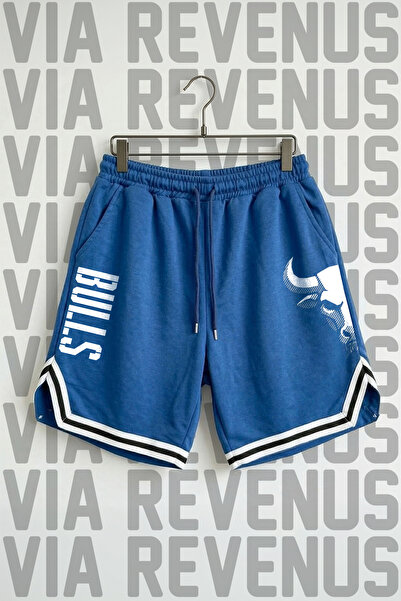 Vordevia Bulls Printed Unisex Vortex Fabric Sports Training Shorts with Strip...