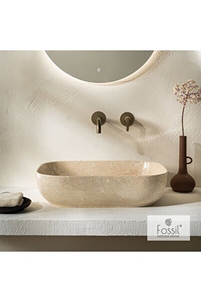 Fossil Frico Επιτραπέζιος Μαρμάρινος Νιπτήρας 56x39εκ Beige Marble