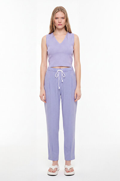 Roman Beli Lastikli Jogger Pantolon Lila YY022003_017