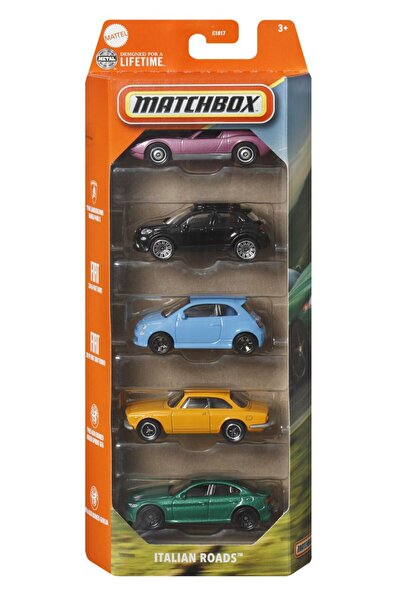 Matchbox Комплект от 5 метални колички Italian Roads, мащаб 1:64
