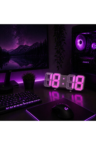 Genel Markalar Akıllı 3D LED Dijital Masa Saati – Alarm, Tarih ve Sıcaklık Gö...