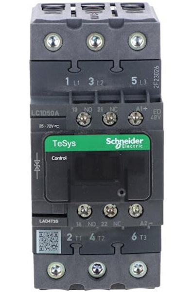 Schneider Electric Tesys Deca Power Contactor 50A 3P 48V DC 1Z 1R Evk Lc1d50aed