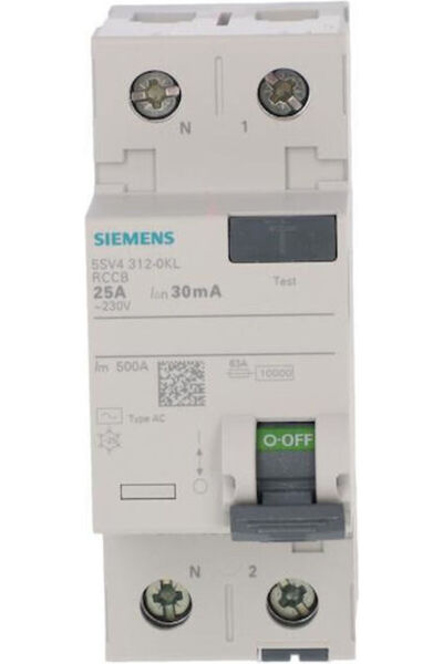 Siemens RCBO Tip Conector AC 2P 25kA 230V 30m A5sv4312-0kl