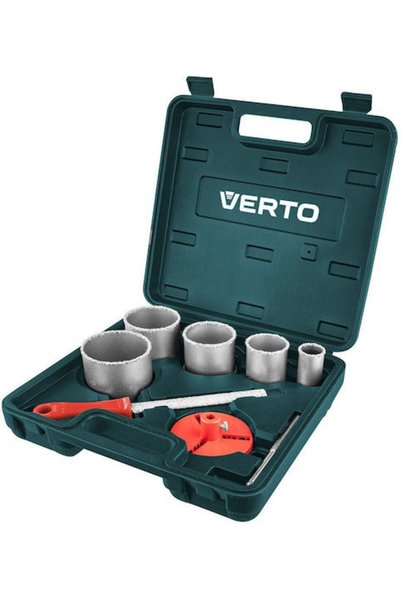 VERTO Set de carote diamantate pentru materiale de construcții 32-83 mm pentr...