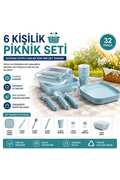 Trendhane 32 PARÇA PİKNİK SETİ KULLANIŞLI PRATİK