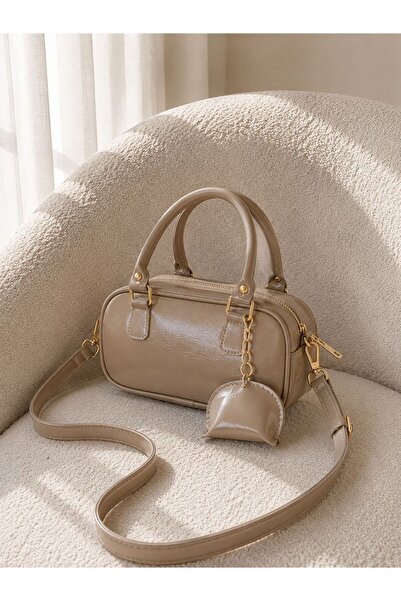 Moda Sekiz Women's Patent Leather Mini Size 24X14 cm Crossbody Shoulder Bag
