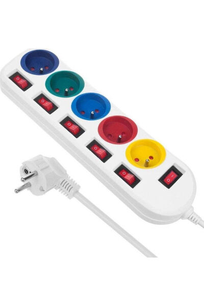 Maclean Energy Prelungitor cu 5 prize cu cablu de 1.5m Cod: MCE204 M/W