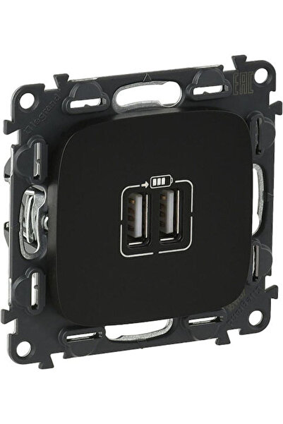 Legrand Valena Allure Priză de perete cu 2 porturi USB Negru