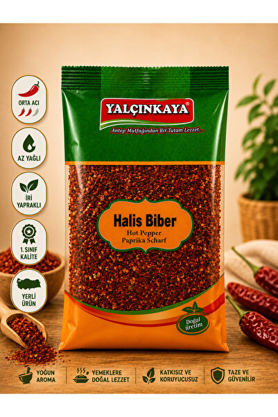 Yalçınkaya Halis Pul Biber 500g Orta Acı Az Yağlı İri Yapraklı