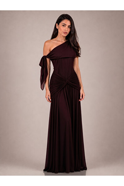 DVNA Soft Evening Dress Dark Lilac Stretch Tulle by Dafna