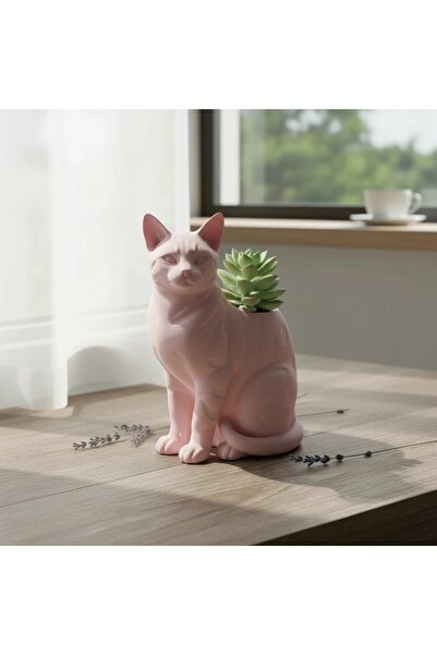 OEM Mini Ghiveci Decorativ Forma Pisica Bengal Imprimat 3D