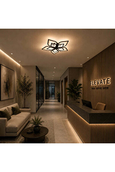 CMHOME Lustra LED cu telecomanda DALIA 96W, 5 Petale, lumina Rece/Calda/Neutr...