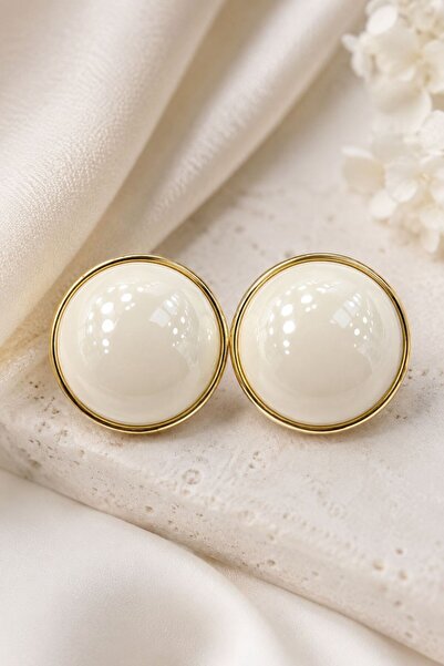 MRK Women's Vintage Oval Pearl Earrings