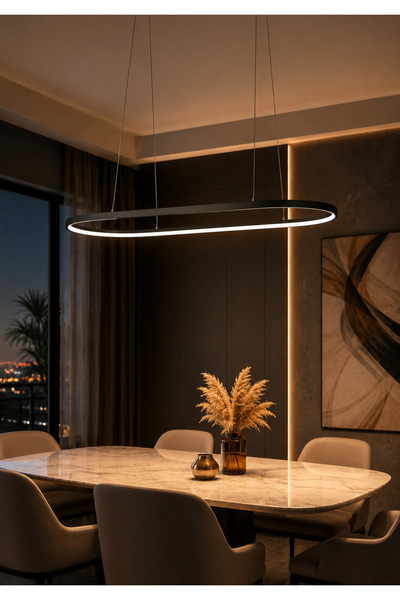Grecia إضاءة LED فاخرة مقاس 35 + 100 سم - انارة أصفر دافئ 30w