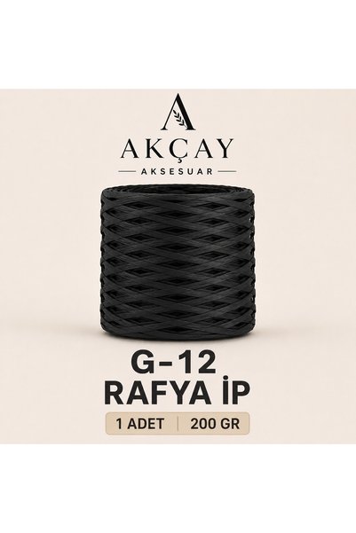 Akçay Aksesuar Çanta Yapım Seti Rafya Kağıt İp Burs ve Yuvarlak Sap Tığ