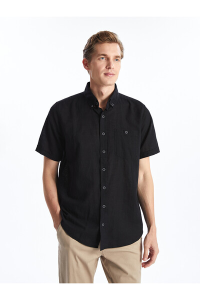 LC Waikiki Nevavm Regular Fit Linen Blend Men's Shirt with Difference