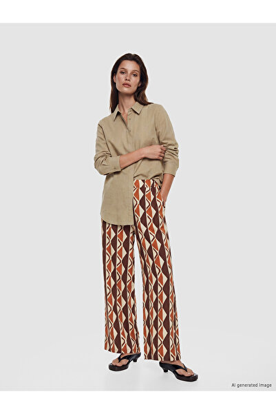 LC Waikiki بنطلون نسائي مطبوع بخصر مطاطي
