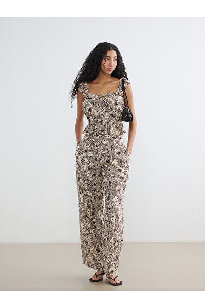 LC Waikiki Elastic Waist Patterned Women's Trousers