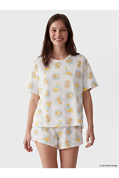 LC Waikiki cu imprimeu Set de pijamale scurte de damă