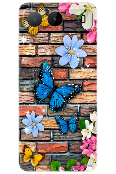 TECNO Spark 40 5G (KM8n) Uyumlu Kılıf Desen Baskılı Silikon Kelebek STK:672 C...