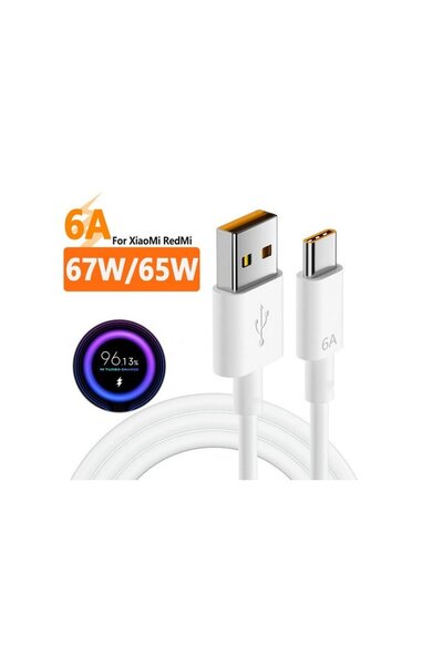 Özmen Xiaomi Mi Uyumlu Turbo Hızlı Şarj Kablosu 67W 6A Redmi Note 11 Pro 5g N...