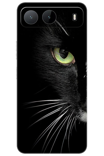 TECNO Spark 40 5G (KM8n) Uyumlu Kılıf Desen Baskılı Silikon Siyah Kedi STK:48...