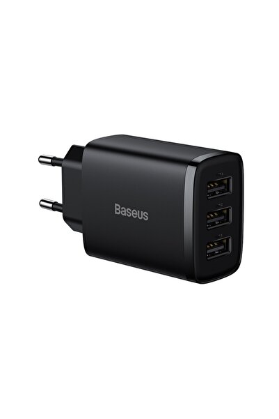 Baseus Incarcator retea Compact 3xUSB-A, 17W, Negru