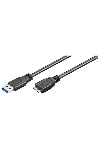goobay καλώδιο USB 3.0 σε USB 3.0 micro Τype B 95169, 15W, 5Gbps, 1m, μαύρο